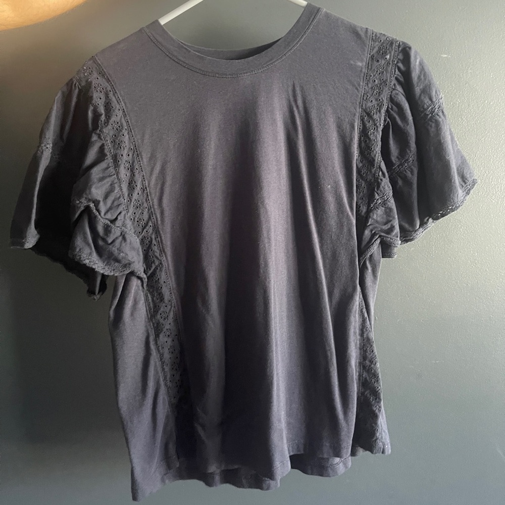 Navy Medium Banana Republic Tee with Fun Sleeves
